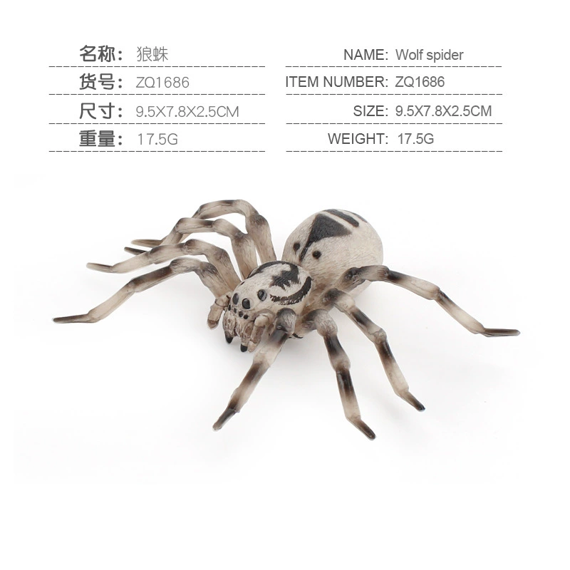 Cross -border hot selling simulation wild insect animal spider model gray -blue poison spider big spider spider tideline static ornaments