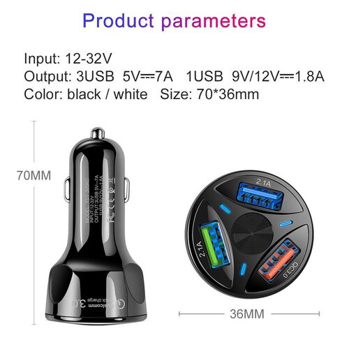 qc3.0 fast charging car charger 3.1A one to three QC 3.0 car mobile phone charger three usb car charger