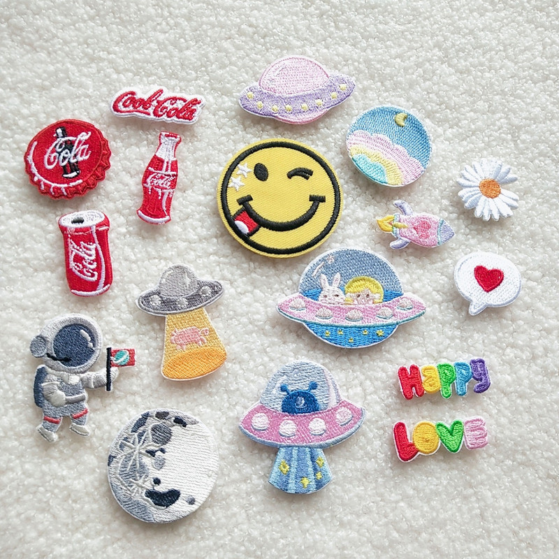 Na Sui Computer Embroidery Badge Astronaut Planet Velcro Shoes Bags Creative Decorative Stickers Clothing Accessories Wholesale