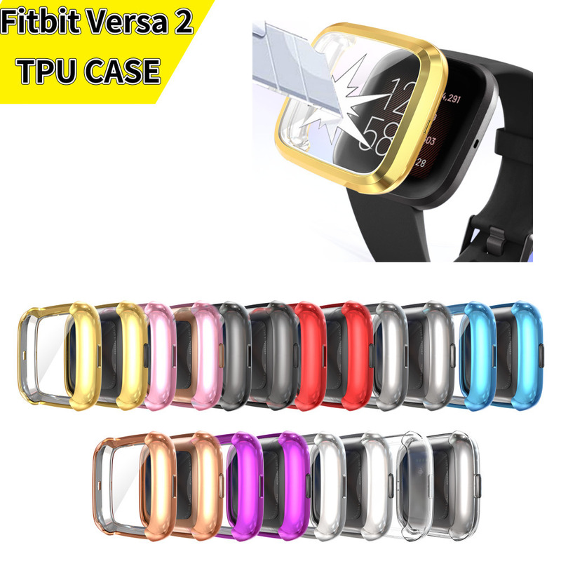 For Fitbit Versa 2 all-inclusive electroplated TPU protective case anti-drop TPU case with touch screen