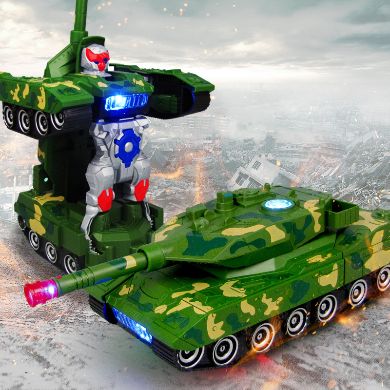 A generation of children's electric deformation tank car Universal Music lighting armored car automatic deformation robot A generation of children's electric deformation tank car Universal Music lighting armored car automatic deformation robot