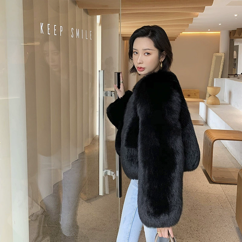 Keep warm jacket, long-sleeve, high waist, V-neckline