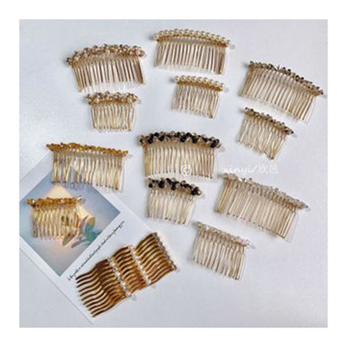 Korean retro colorful beaded hair comb, girl's hair clip on the back of head, cool style pearl hair comb, hair clip, female comb