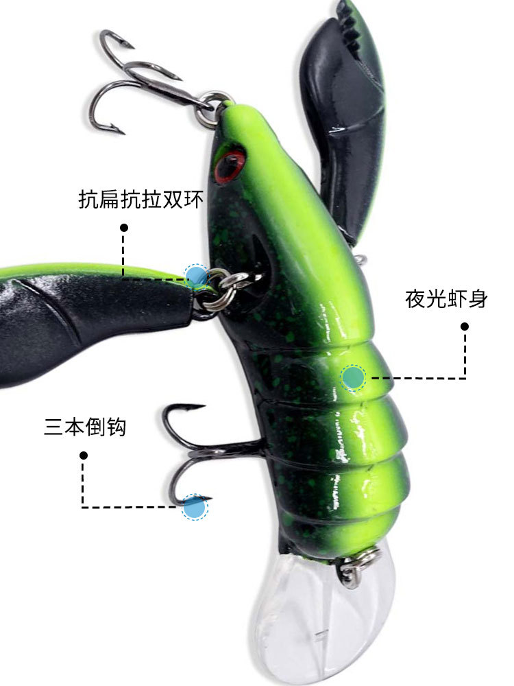 Señuelo Biónico Duro de Cangrejo de Río SK28 de Materiales sintéticos, Biónico, para Pesca en Ríos y Lagos