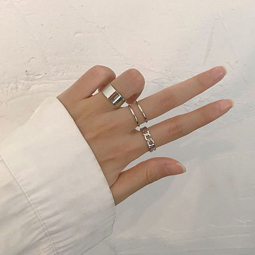 Korean version of the new niche design student simple ins cool internet celebrity ring opening adjustable index finger tail ring for women