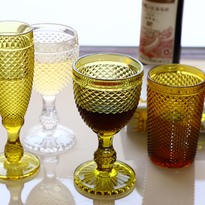 De estilo europeo en relieve de color de copa de vino tinto copa de boda taza de vino taza de beber del hogar