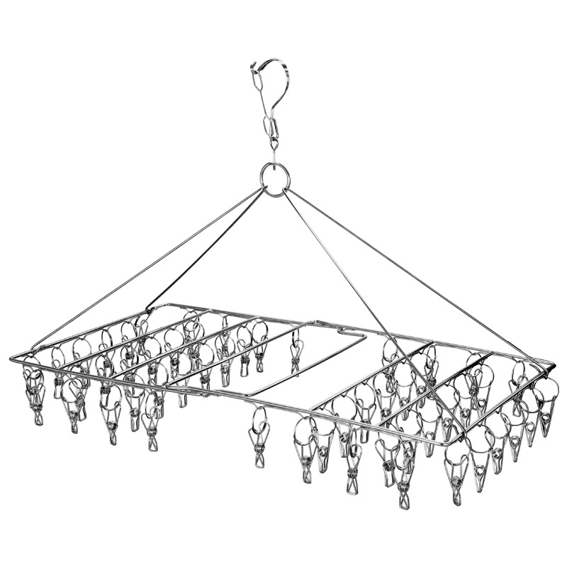 Hogar multi-funcional plegable percha de secado calcetines de secado ropa interior multi-clip tendedero dormitorio a prueba de viento tendedero