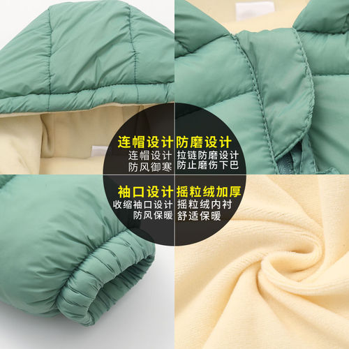  new children's clothing children's down cotton coat plus velvet thickening cartoon baby hooded coat boys and girls winter clothing