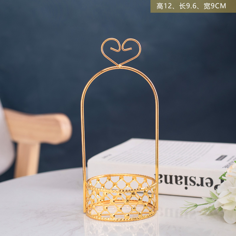 Cestas de flores de metal doradas creativas de escritorio maceta de cerámica verde decoración de mesa de té de sala de estar