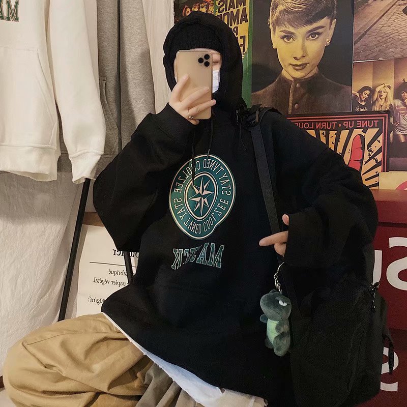 Primavera y otoño suéter de los hombres con capucha marca de moda ins suelta estilo de Hong Kong superior estilo coreano de moda estudiante guapo pareja abrigo