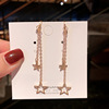 Ear clips, long trend earrings with tassels, no pierced ears, Korean style, simple and elegant design, french style, wholesale