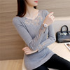 Versatile lace knit top with a slim fit underneath