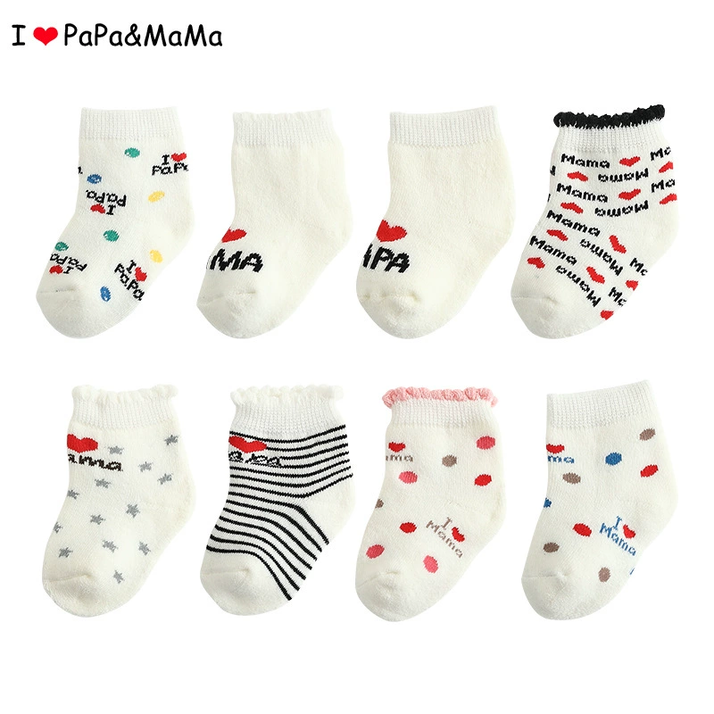 Две пары детских носков, осенне-зимние утолщенные теплые детские хлопковые носки, не узкие ножки От 0 до 1 года детские короткие носки