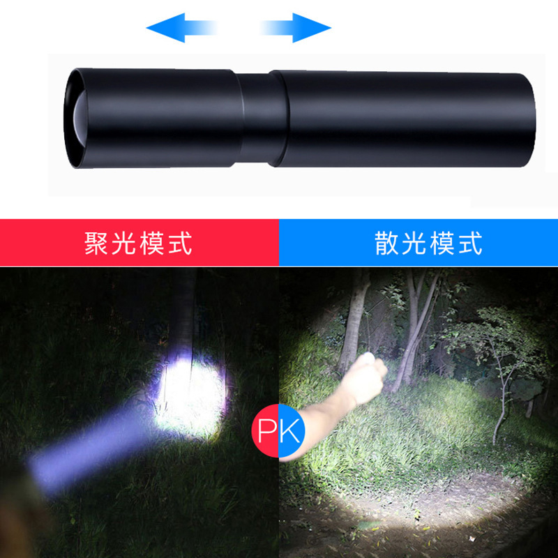 Nuevo LED mini Q5 aleación de aluminio linterna al aire libre COB iluminación USB carga regalo pequeña linterna