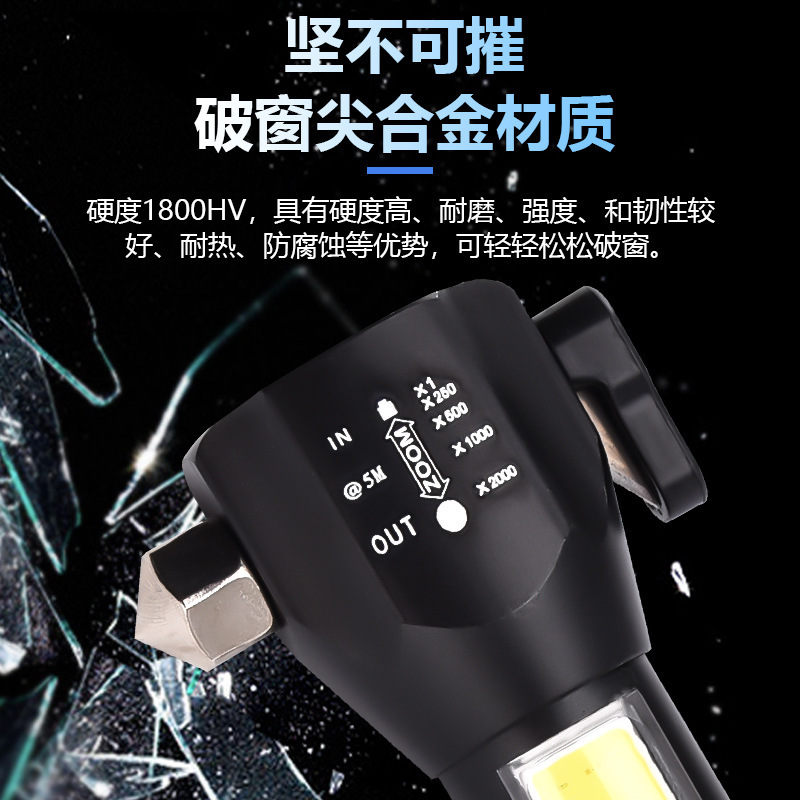 USB recargable carga de vapor de emergencia tesoro linterna solar multifunción linterna con luz lateral COB