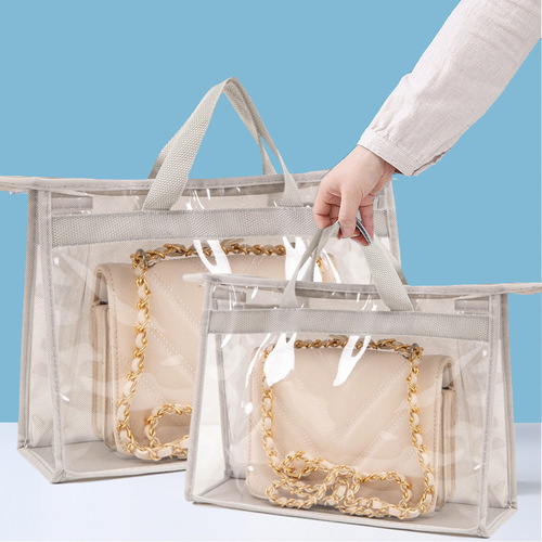 Bag storage dustproof bag PVC transparent bag bag protection bag wardrobe women's bag organization bag hanging type waterproof hanging bag