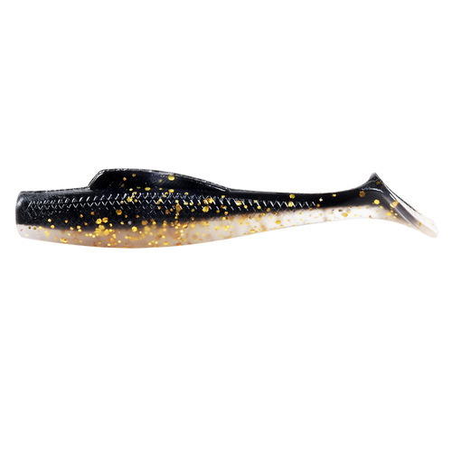 TPR soft bait soft glue lure T tail two-color 6-pack 60mm 2.3g bass mandarin fish zman floating black pit