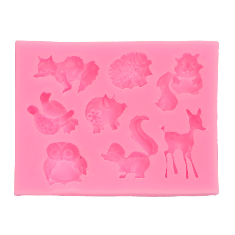 3D de dibujos animados animal fondant pastel de silicona molde DIY hornear pastel de pavo real accesorios de chocolate decorativos molde