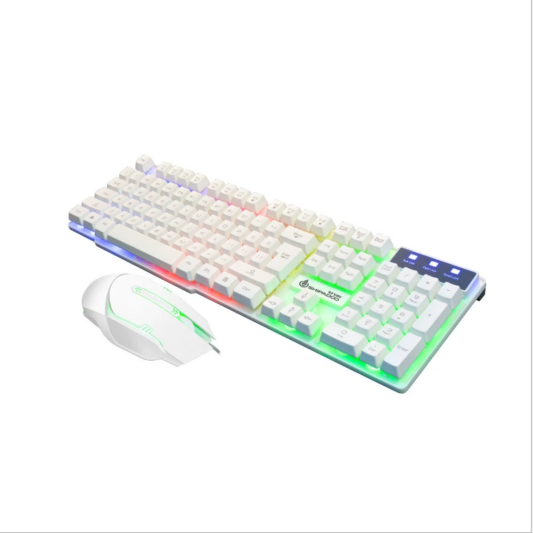 Компьютерная клавиатура и мышь Eighteen D500 проводная, подсветка, USB клавиатура, мышь, радуга, световая панель