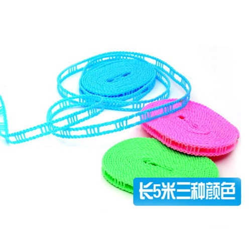 K anti-slip windproof fence type clothesline household balcony clothes drying rope travel clothes rope 5 meters 3 meters