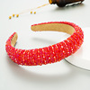 Woven sponge headband handmade with beads, hair accessory for face washing, European style, Korean style, simple and elegant design