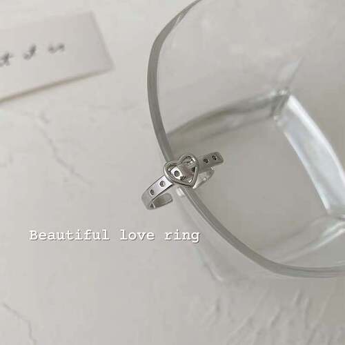 Love Belt Buckle Ring Women's Fashion Personality Versatile Index Finger Ring Niche Design Opening Adjustable Ring