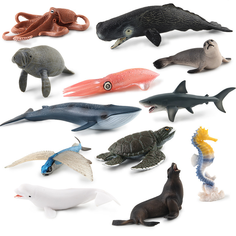 Factory Direct Supply Simulated Great White Shark Marine Life Model Seal Turtle Penguin Undersea Animal Ornament Toy