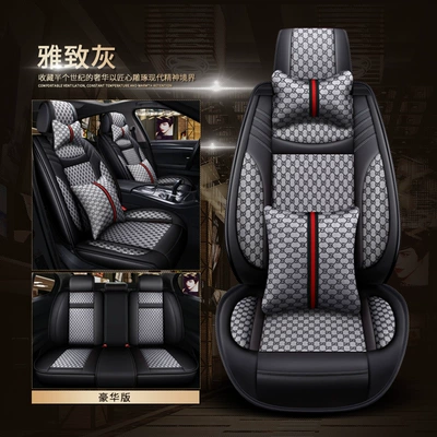 car supplies seat cushion car: Universal seat cover - deluxe-elegant-grey-linen