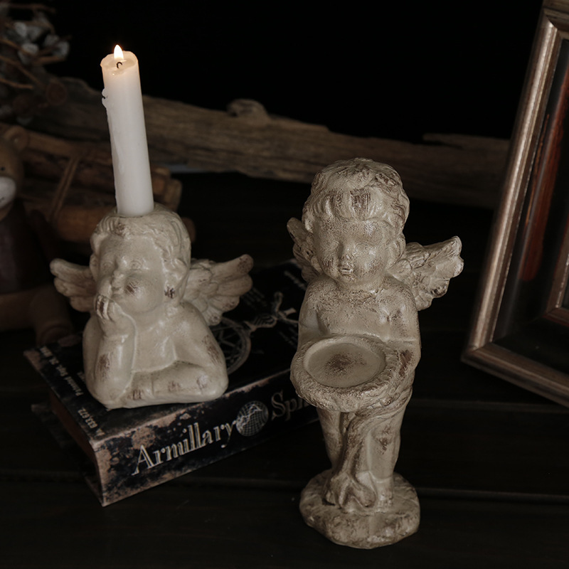 Nordic retro Cupid angel candlestick decorative ornament grocery…