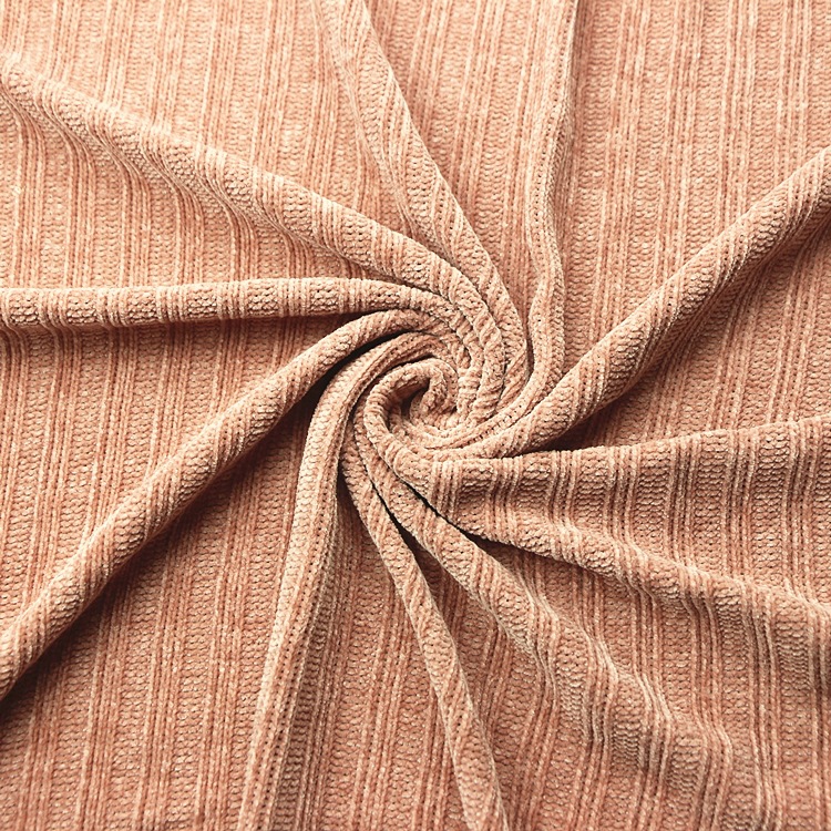 粗针罗纹雪尼尔半边绒布针织纬编全涤粗针螺纹罗纹雪尼尔半边绒布