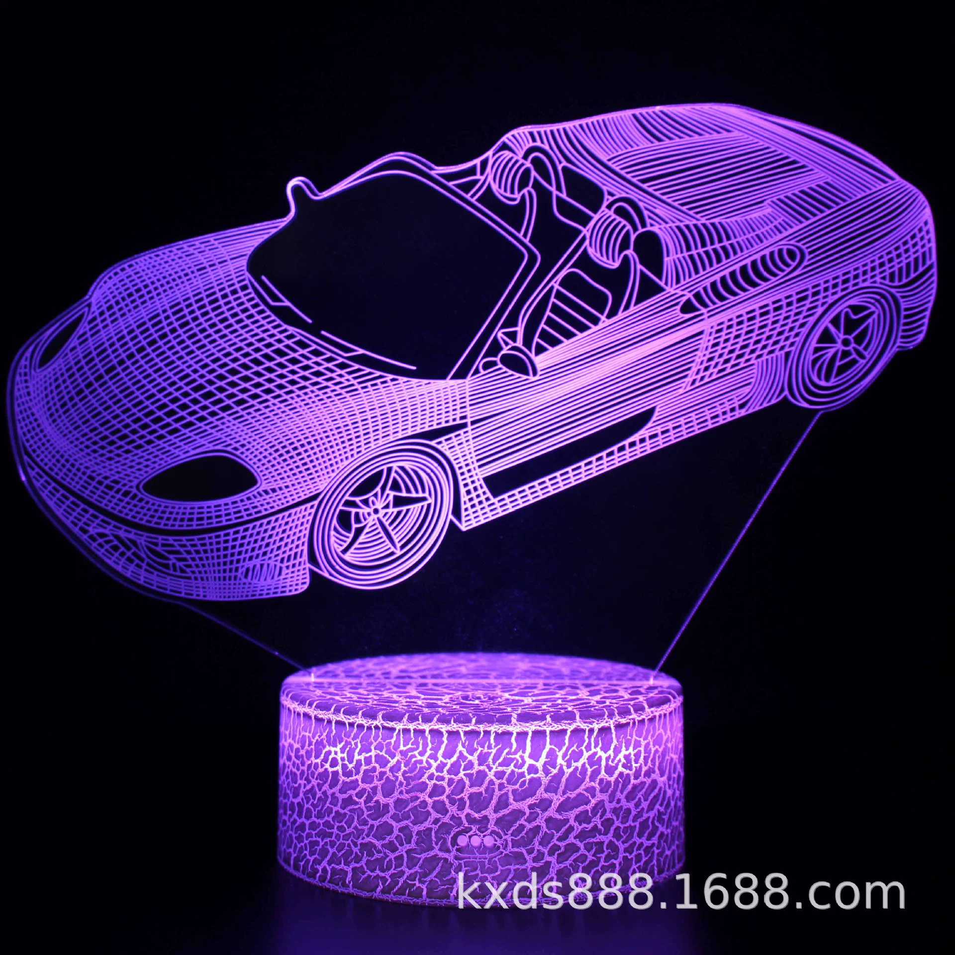 Светодиодная ночная подушка для гонок 3D с проектором, пульт ДУ, акриловая пластина 4 мм, 16 цветов