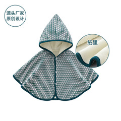 Hooded Poncho for 0-4 Year Old Boys and Girls, Soft Fleece Windproof, Newborn Cape, Baby Blanket, Autumn/Winter Short Style