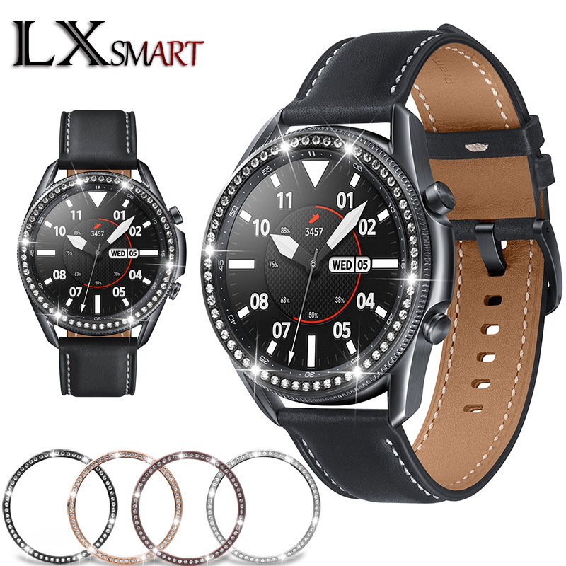 For Samsung Watch galaxy watch3 Diamond Ring Metal Scale Ring 41/45 Full Drill Protection Ring