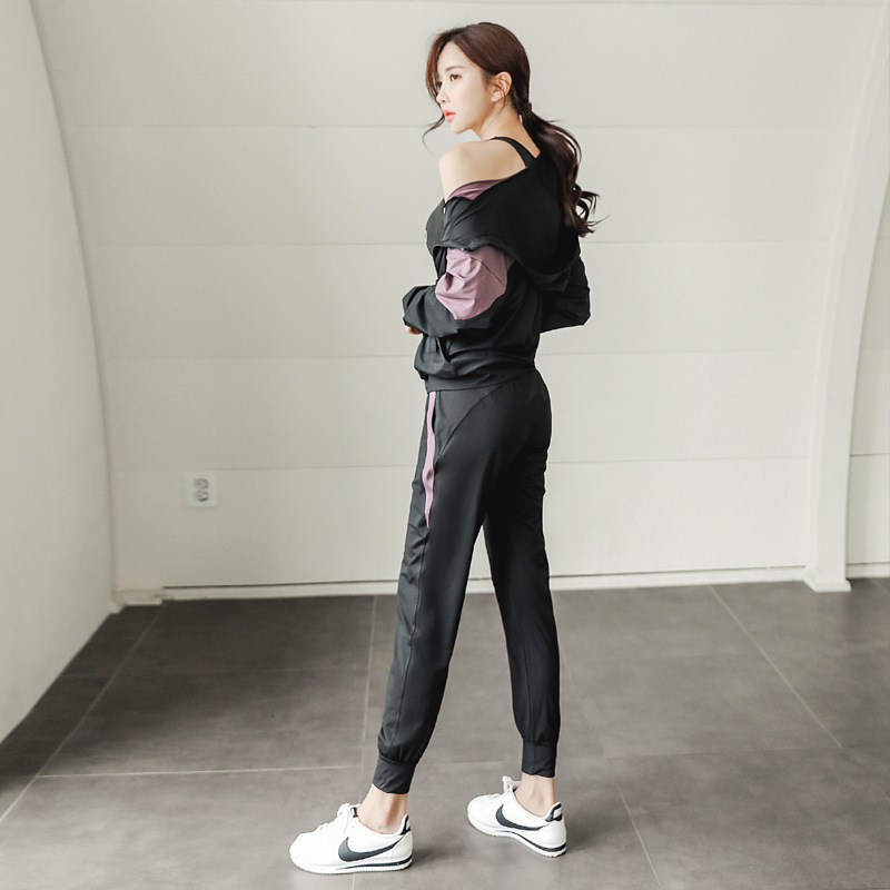 Western Mosquito 2023 Autumn Long Sleeve Hooded Jacket Large Size Yoga Fat MM Loose Set Outdoor Indoor