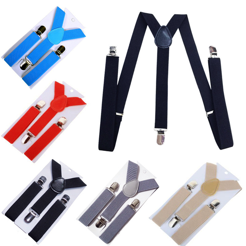 Children's Strap Pants Clip Multicolor Cross-border Supply Children's 3 Clip Y-shaped Strap Adjustable Length