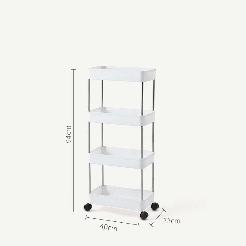 Cocina dormitorio multi-capa de almacenamiento de coche snack rack de almacenamiento móvil rack de almacenamiento de piso con ruedas