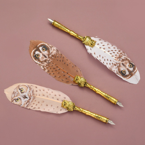 Retro European Quill Set Magic Academy Owl Quill Gift Box Retro Dip Fountain Pen