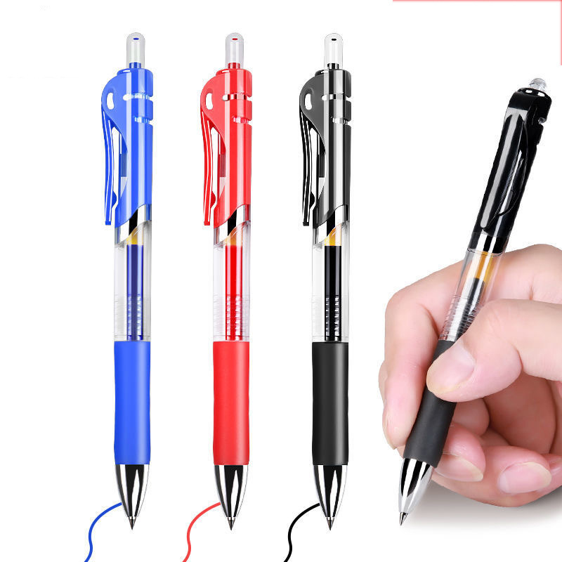 Press Gel Pen Office Water Pen K35 Black Signature Pen Student 0.5mm Bullet Red Brush Question Pen Wholesale
