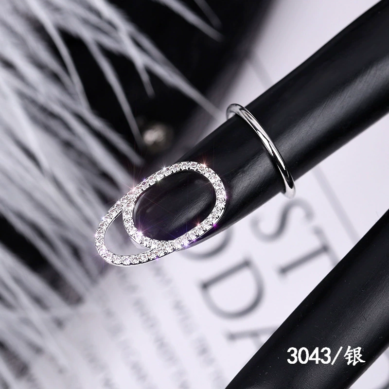 Nail Tip Ring (Kaymen) Adjustable Copper with Micro Zircon Accents, Gold or Platinum Finish