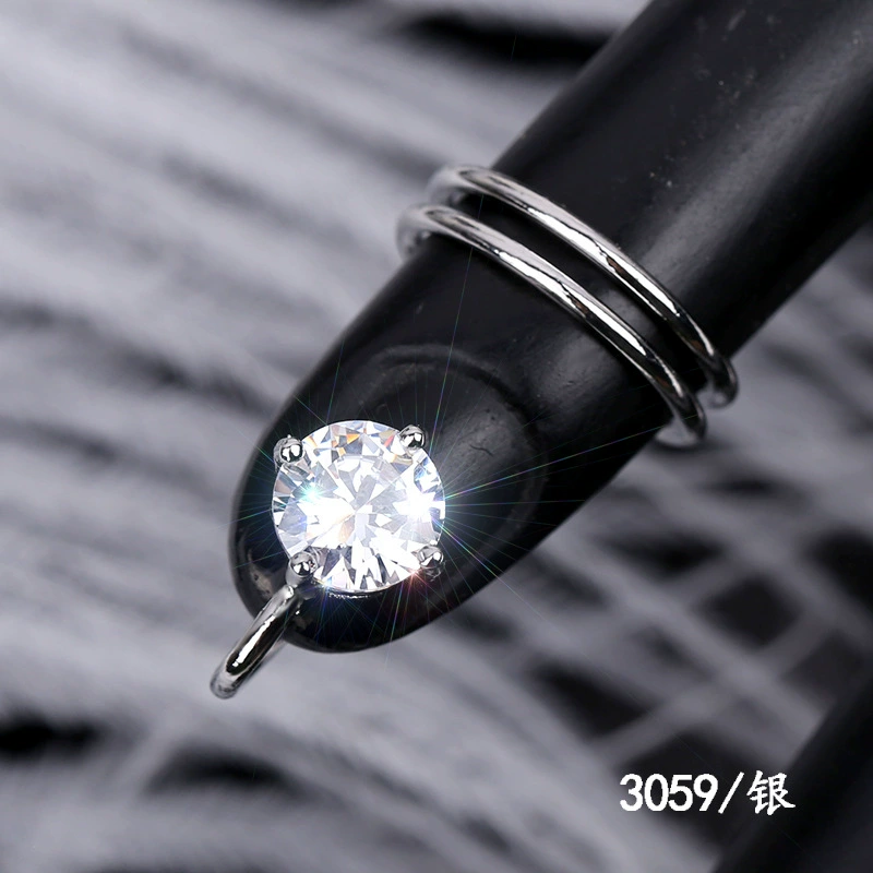 Nail Tip Ring (Kaymen) Adjustable Copper with Micro Zircon Accents, Gold or Platinum Finish