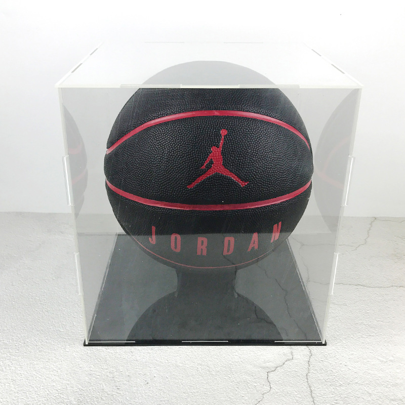 Ball holder soporte de baloncesto fútbol pantalla base soporte de exhibición colección soporte de exhibición acrílico transparente caja de presentación de almacenamiento
