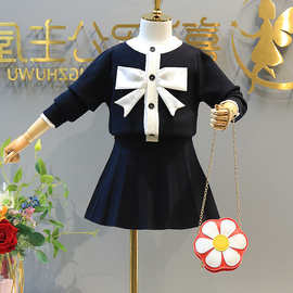 2026女童秋冬装韩版针织裙套装小香风女宝宝毛衣短裙两件套6802