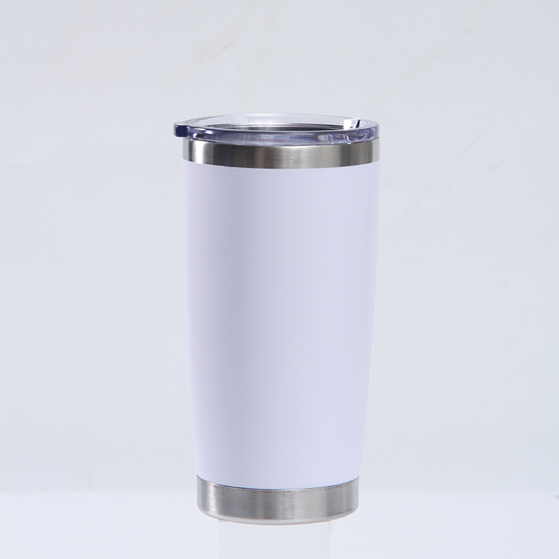 Transfronterizo 20oz taza de coche 304 de acero inoxidable de pulverización de plástico de doble capa de vacío coche helado taza bebida cerveza taza de vacío