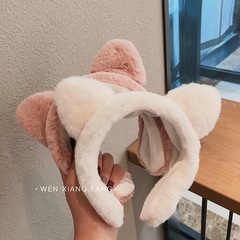 Autumn/Winter Cute Cat Ear Headband, Korean Style Wide Brim Plush Headband for Women, Face Washing Hair Band, Hair Clip, Hair Accessory