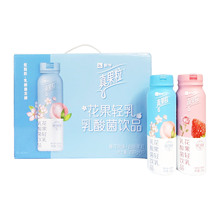 蒙牛真果粒花果轻乳草莓味白桃味乳酸菌饮料230g*10瓶礼盒装 现货