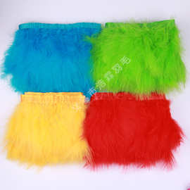 厂家直销15-20cm全绒羽毛布边火鸡毛布条服装辅料装饰条现货