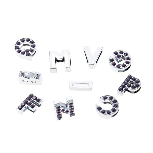 Alloy rhinestone letter beads diy bracelet mobile phone chain thin strap clothing accessories 8mm alloy diamond letters