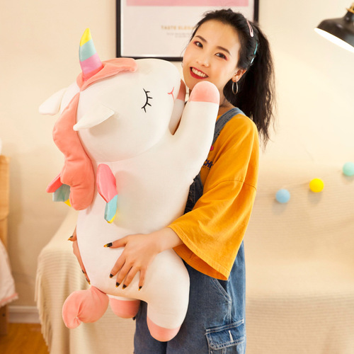 Cross-border unicorn pillow doll children's gift plush toy large doll toy stall gift wholesale
