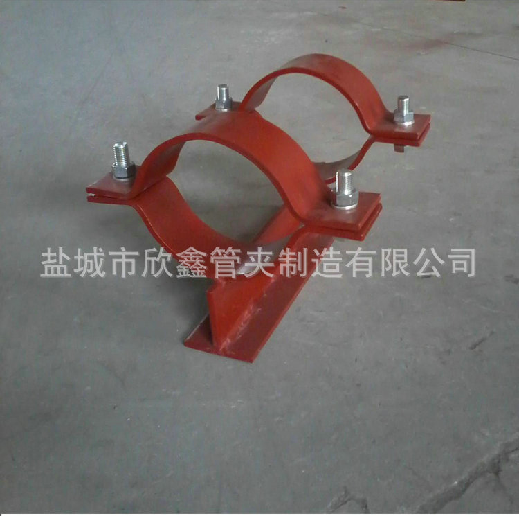 厂家供应扁钢管夹镀锌管夹双螺栓管夹重型双孔碳钢不锈钢镀锌管夹