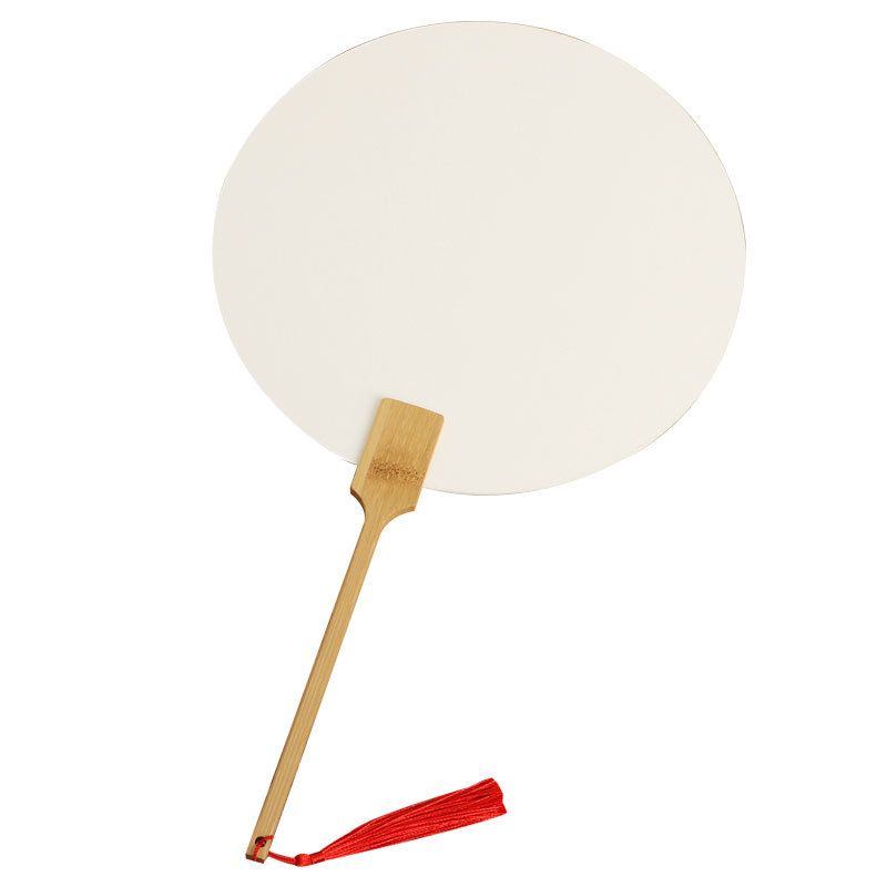 Ventilador de arroz de bambú buena suerte grueso ventilador de arroz ventilador en blanco antiguo ventilador de doble cara di-di - grupo pintado a mano pintura china acuarela